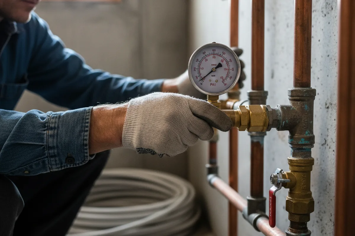 Pressure testing a repaired line during Water Line Repair in Oakmont